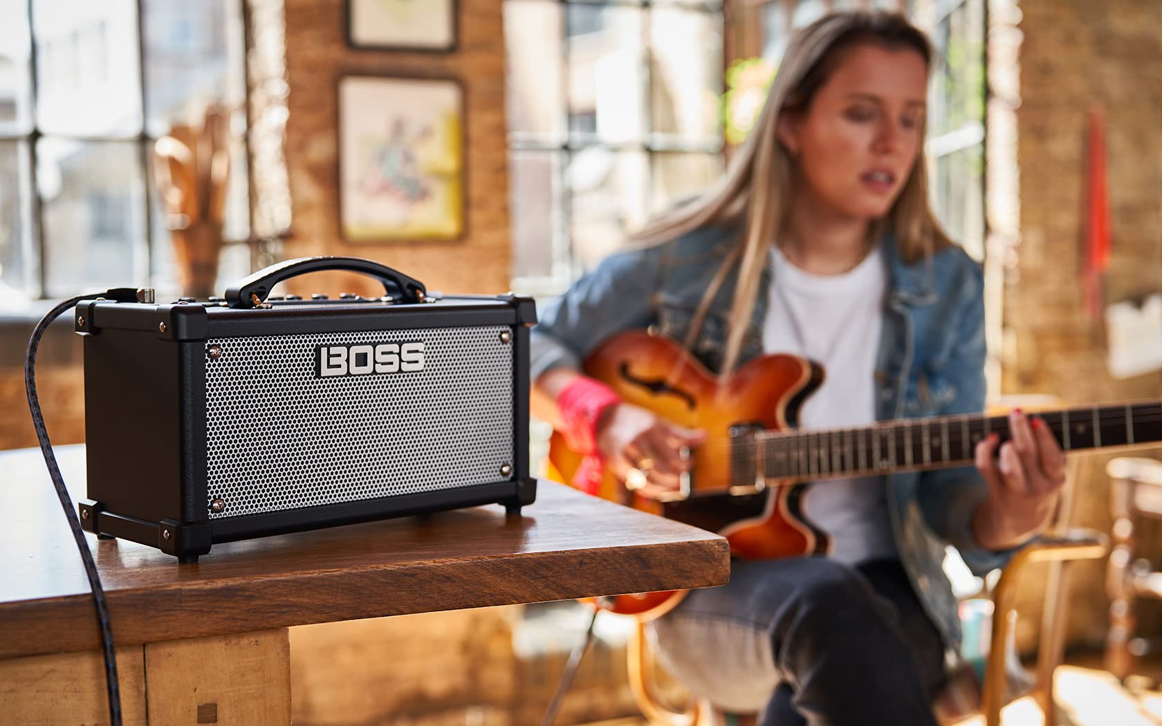 Boss Dual Cube LX Portable Electric Guitar Combo Amplifier w/ Instrument Cable