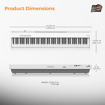 Roland FP-30X 88-Key Digital Piano - White w/ Adjustable Stand