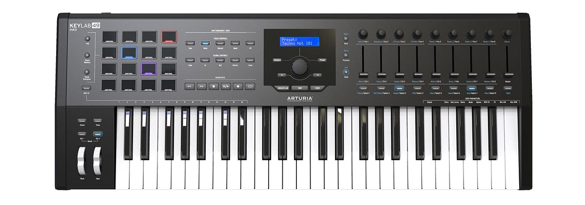 Arturia KeyLab 49 MkII Keyboard Controller - Black w/ Headphones