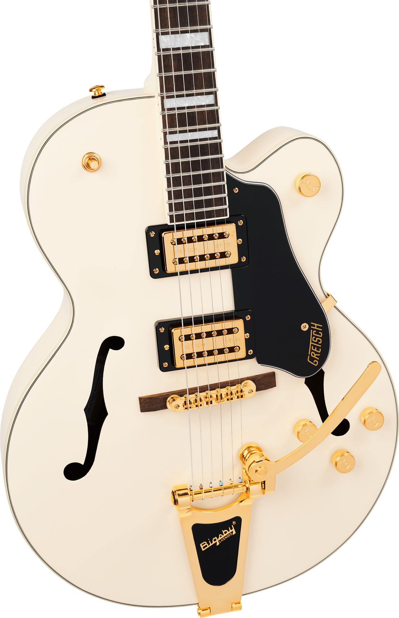Gretsch G2420TG Streamliner Hollow Body with Bigsby Electric Guitar - Vintage White w/ Strap