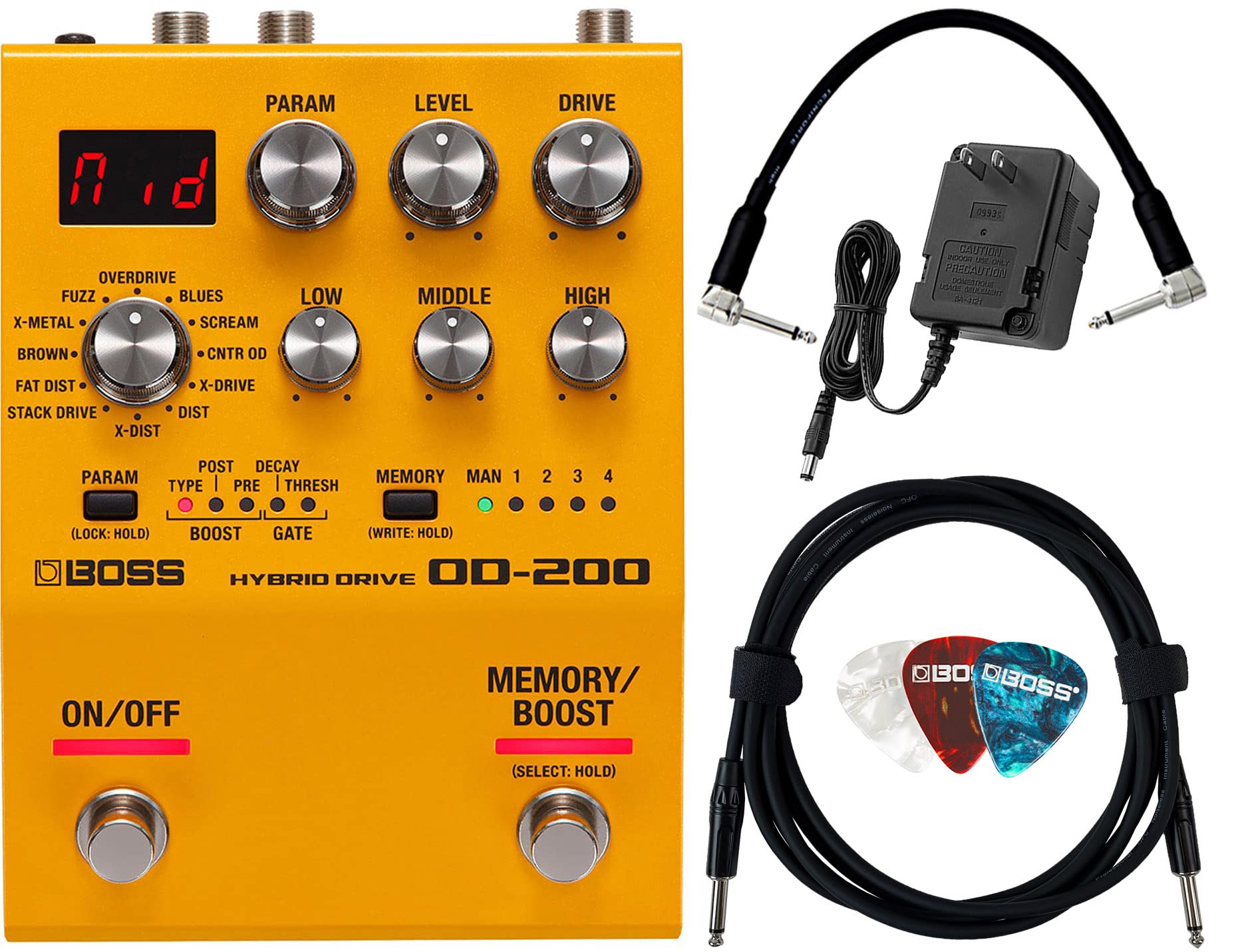 Boss OD-200 Hybrid Drive w/ Power Supply