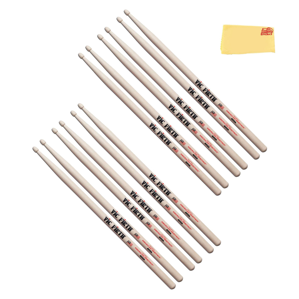 Vic Firth American Heritage 5A Wood Tip Drumsticks - 6 Pack