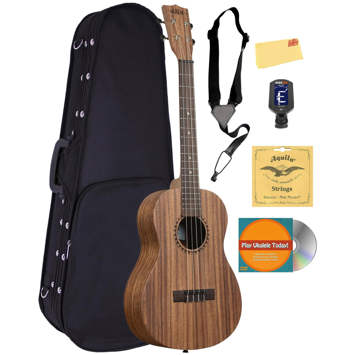 Kala KA-TEAK-B Teak Baritone Ukulele w/ Hard Case