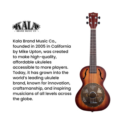 Kala KA-RES-BRS Tenor Resonator Ukulele with Brass Cover - Mahogany Burst
