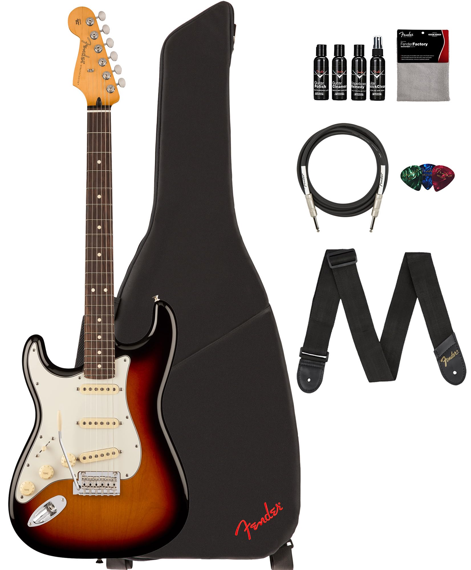 Fender Player II Stratocaster, Left Handed - 3-Color Sunburst w/ Cleaning Kit