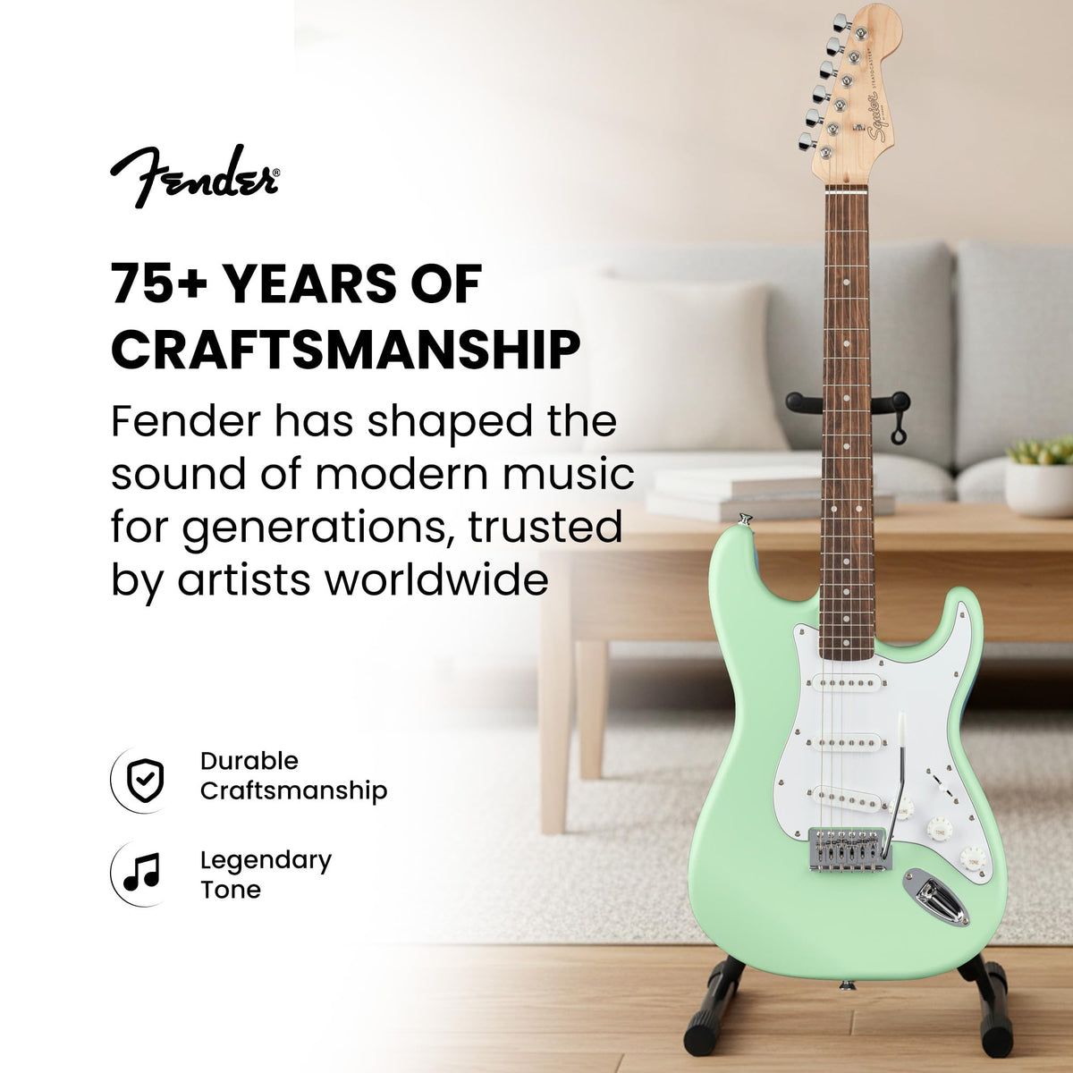 Fender Squier Stratocaster - Surf Green w/ Frontman 10G Amplifier
