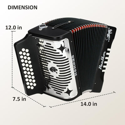 Hohner Panther Diatonic Accordion - Keys G/C/F w/ Gig Bag