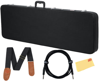 Gator GWE-BASS Wood Case for Bass Guitars w/ Instrument Cable