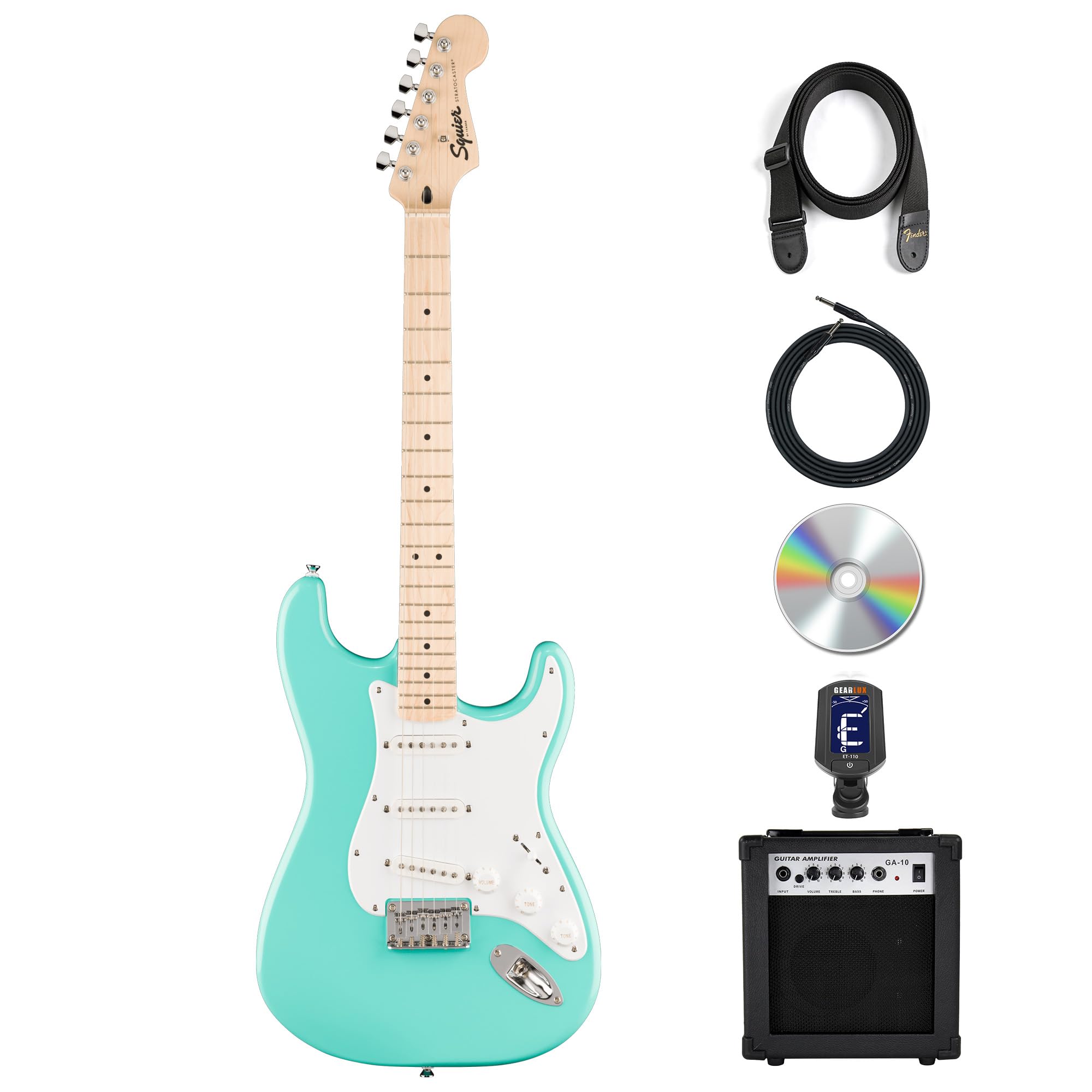 Fender Squier Sonic Stratocaster HT - Sea Foam Green w/ Amplifier