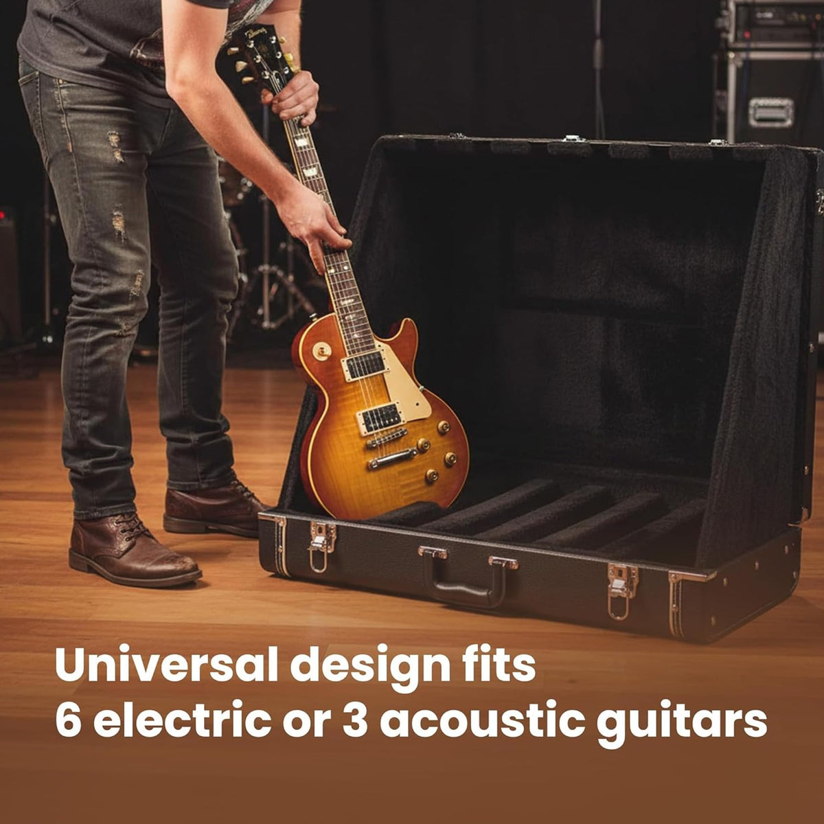 Gearlux Universal Guitar Stand Case for 6 Electric or 3 Acoustic Guitars