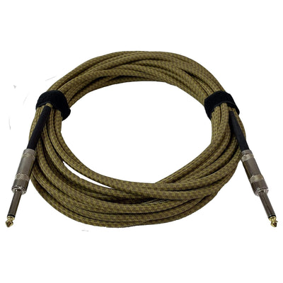 Gearlux Instrument Cable, 1/4 Inch, Straight-Straight, Tweed, 10 Foot