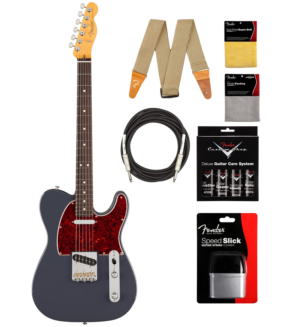 Fender American Professional Classic Telecaster - Faded Black w/ Cleaning Kit