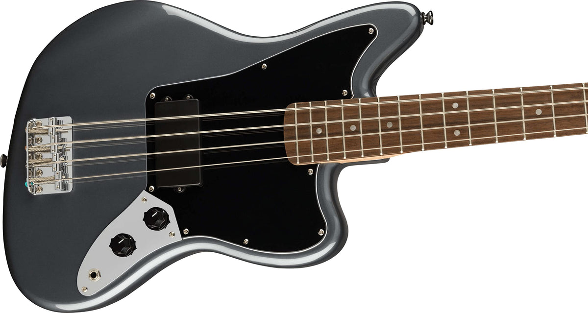 Fender Squier Affinity Jaguar Bass H - Charcoal Frost Metallic w/ Rumble 15 Amplifier