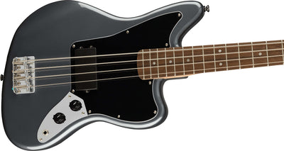 Fender Squier Affinity Jaguar Bass H - Charcoal Frost Metallic w/ Rumble 15 Amplifier