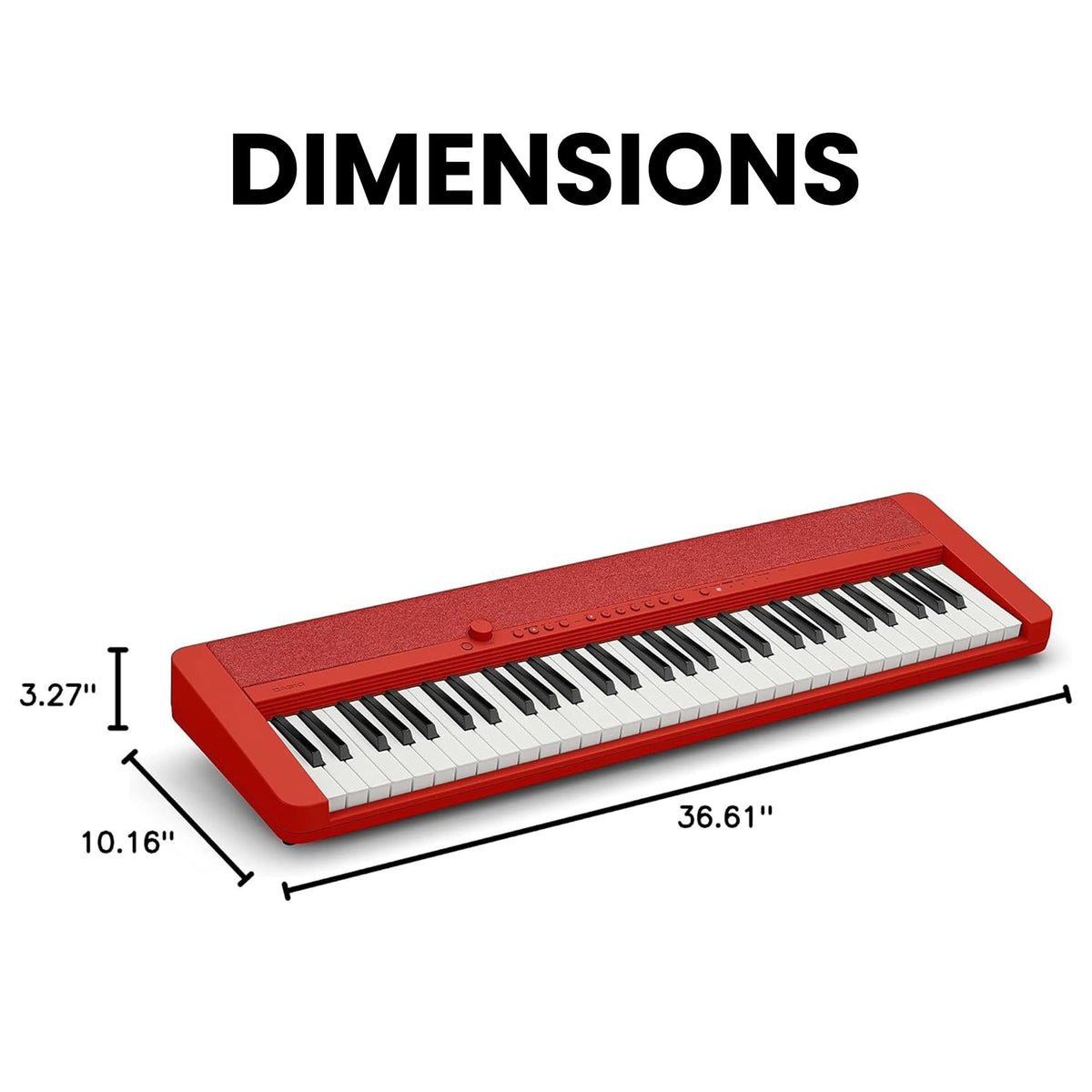 Casio CT-S1 Casiotone 61-Key Keyboard - Red w/ Adjustable Stand