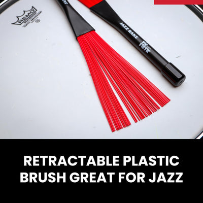 Vic Firth BJR Jazz Rake Brush - Red Plastic