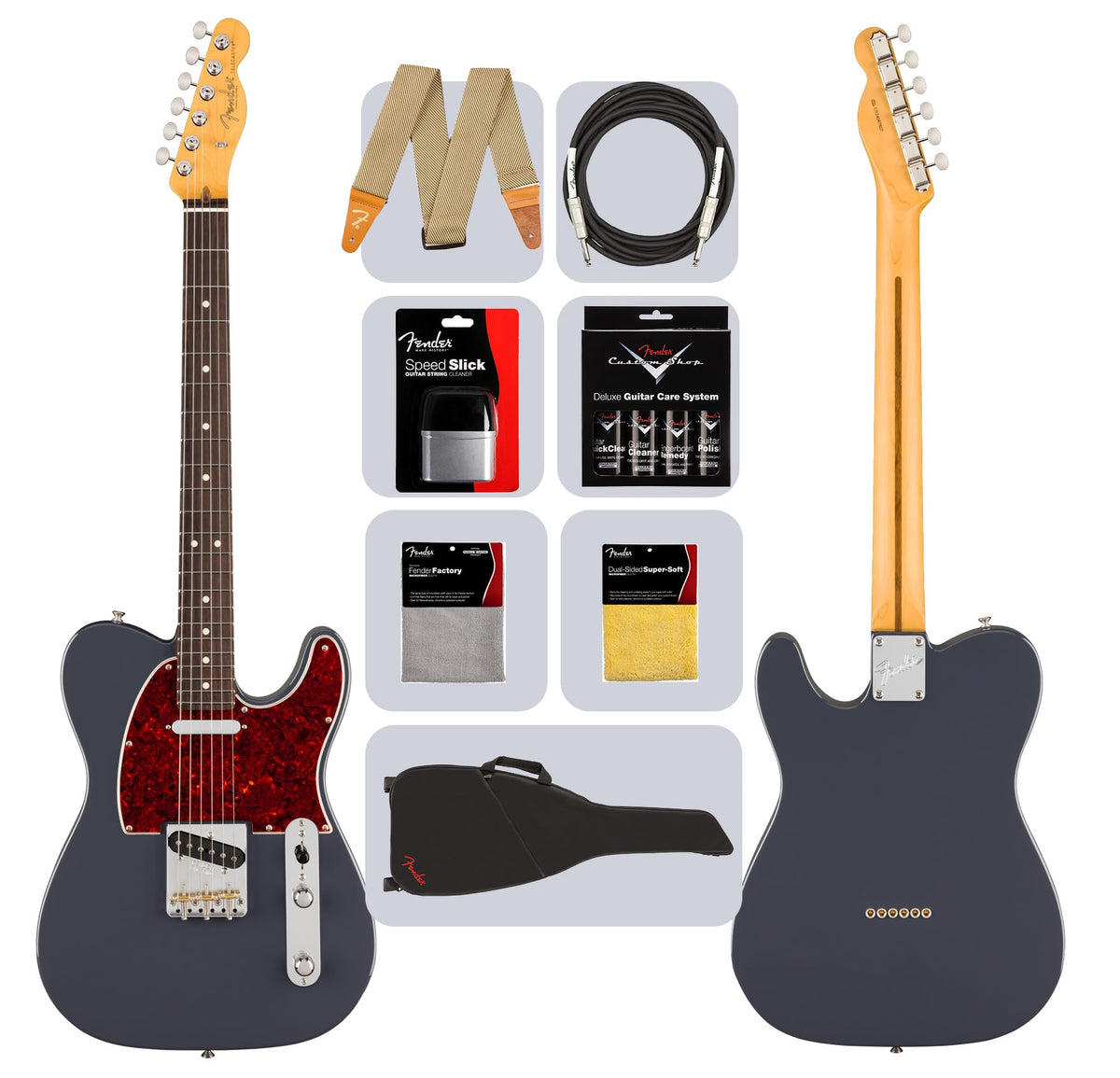Fender American Professional Classic Telecaster - Faded Black w/ Cleaning Kit