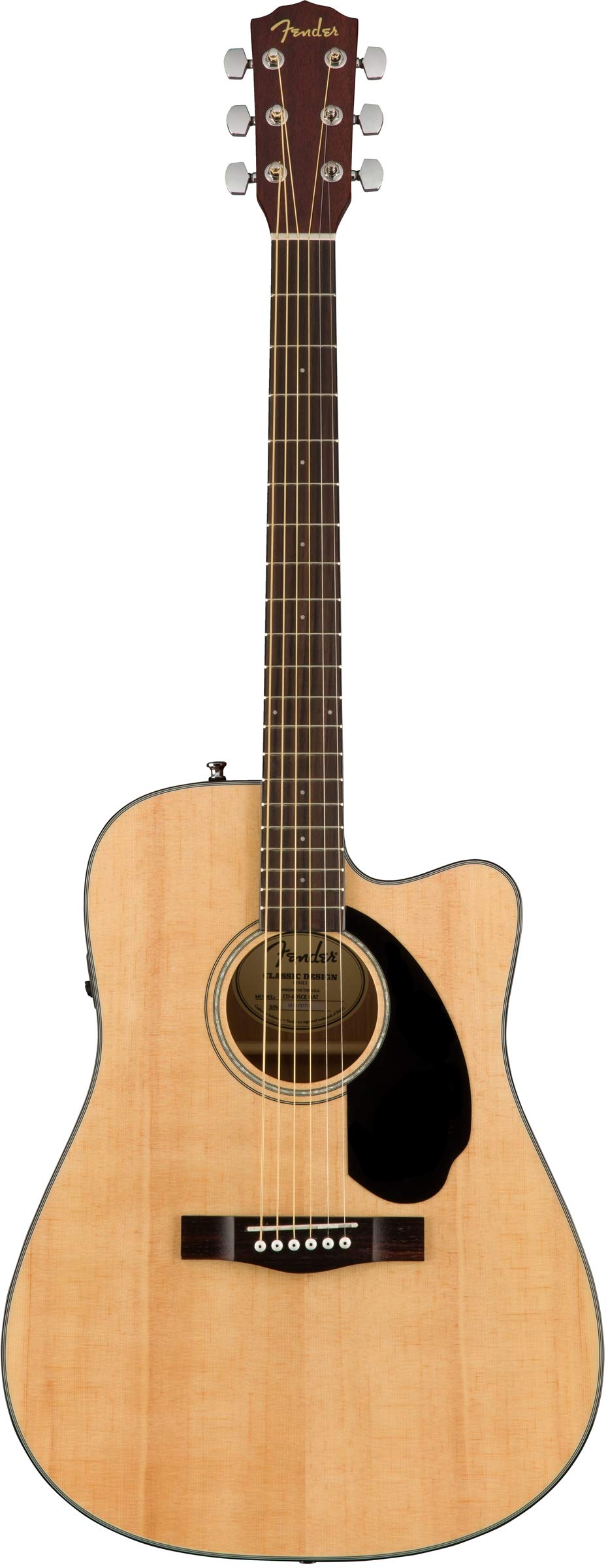 Fender CD-60SCE Solid Top Dreadnought Acoustic-Electric Guitar - Natural w/ Gig Bag