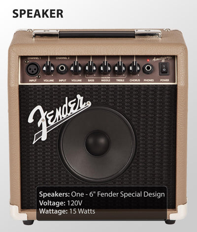 Fender Acoustasonic 15 Acoustic Guitar Amplifier w/ Instrument Cable