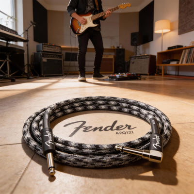 Fender 10-Foot Professional Instrument Cable, Straight-Angled, Winter Camo - 2 Pack
