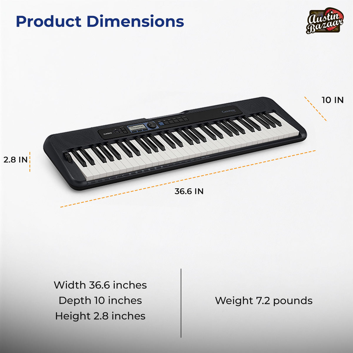 Casio CT-S300 Casiotone 61-Key Portable Keyboard w/ Adjustable Stand