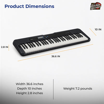Casio CT-S300 Casiotone 61-Key Portable Keyboard w/ Adjustable Stand