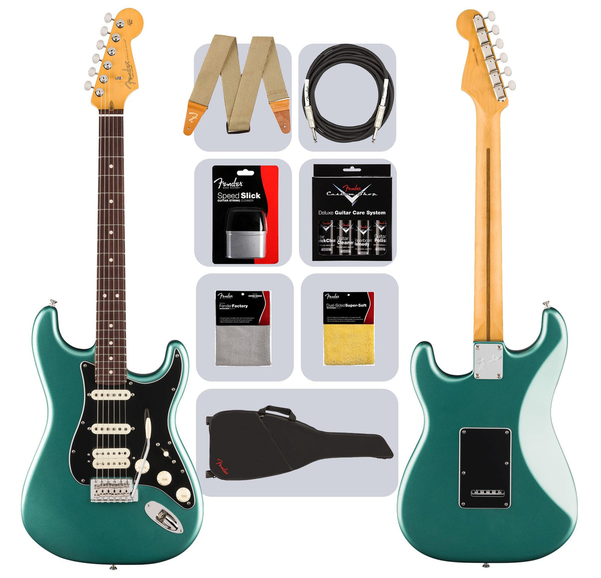Fender American Professional Classic Stratocaster HSS - Faded Sherwood Green Metallic w/ Cleaning Kit