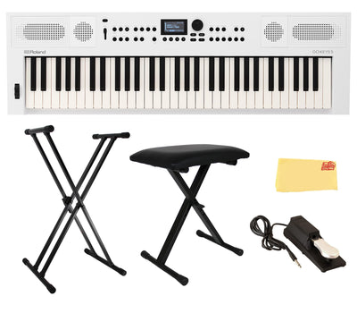 Roland GO:KEYS 5 Music Creation Keyboard - White w/ Adjustable Bench