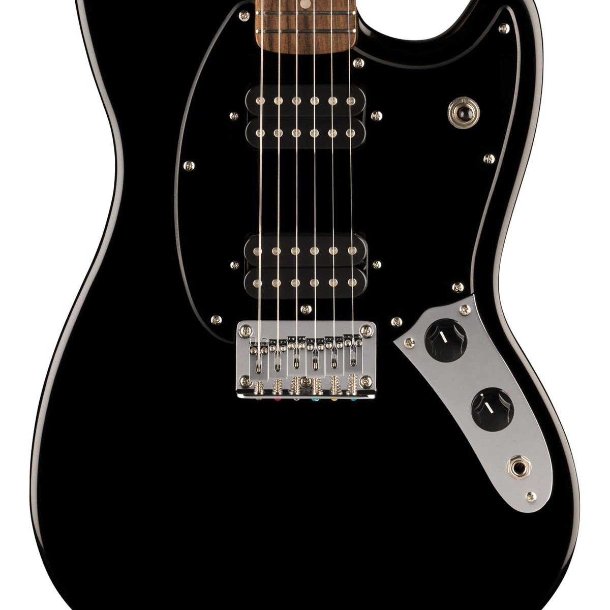 Fender Squier Sonic Mustang HH Electric Guitar - Black w/ Amplifier