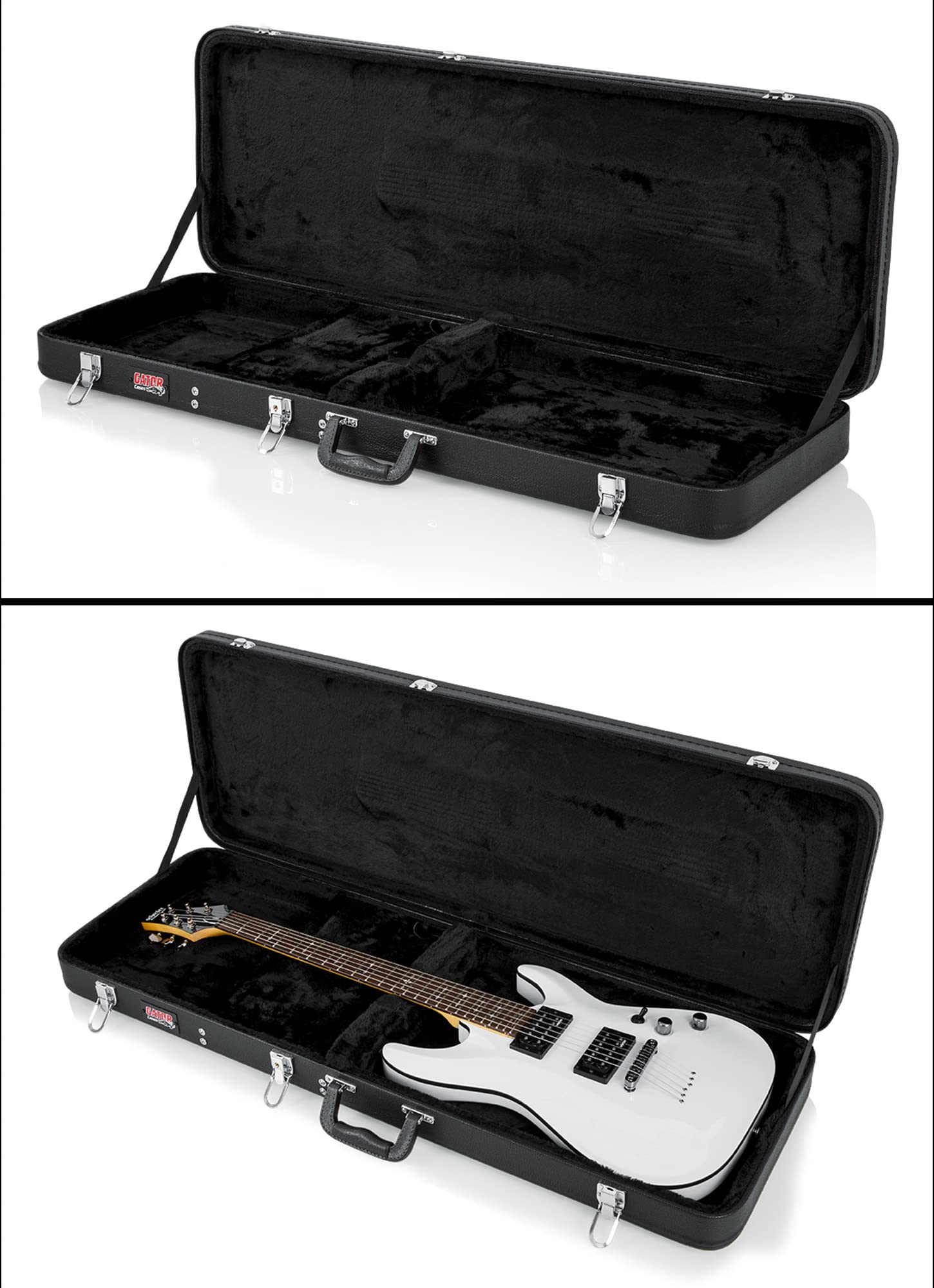 Gator GWE-ELEC Hardshell Wood Case for Electric Guitar w/ Instrument Cable