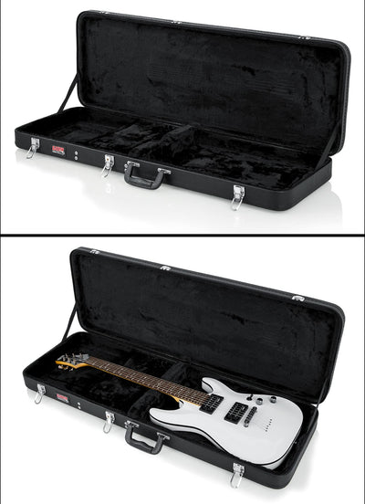 Gator GWE-ELEC Hardshell Wood Case for Electric Guitar w/ Instrument Cable