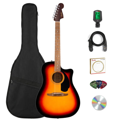 Fender California Standard Redondo CE Dreadnought Acoustic-Electric Guitar - 3-Color Sunburst w/ Gig Bag