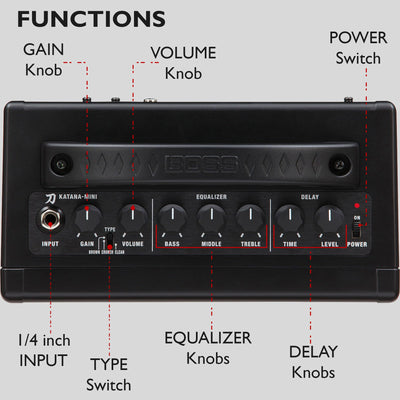 Boss Katana Mini Guitar Combo Amplifier w/ Power Supply