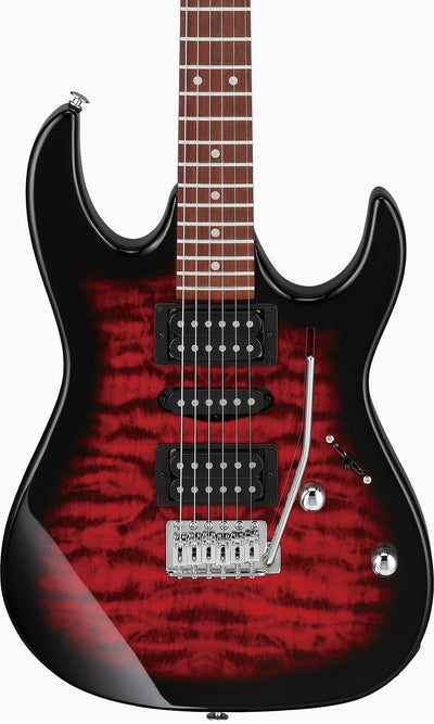 Ibanez GRX70QA RG Gio Electric Guitar - Transparent Red Burst w/ Gig Bag