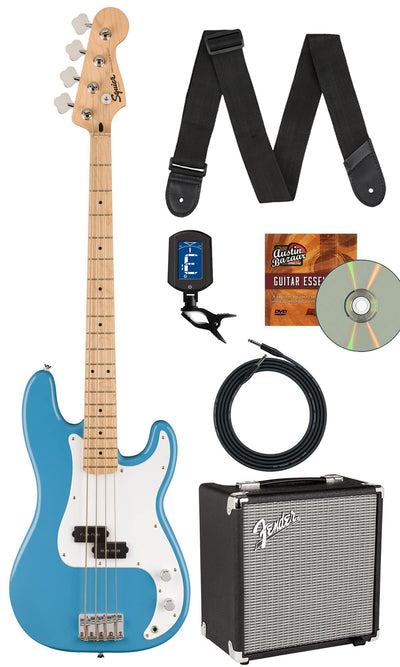 Fender Squier Sonic Precision Bass - California Blue w/ Rumble 15 Bass Amplifier