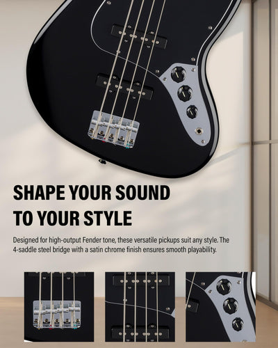 Fender Standard Jazz Bass - Black w/ Guitar Cleaning Kit