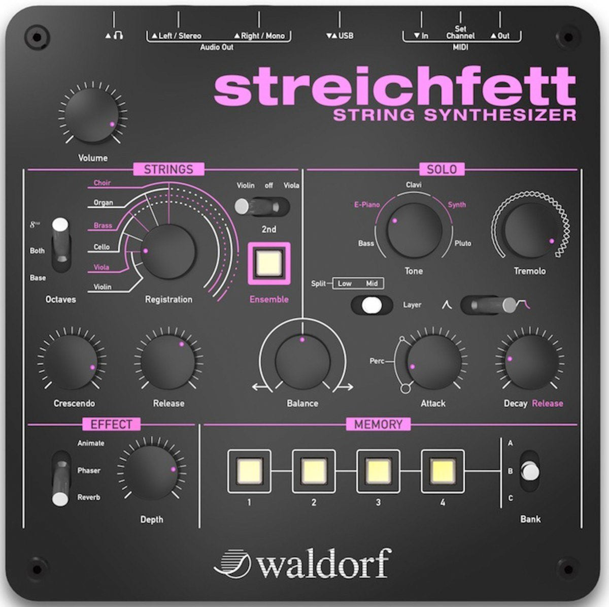 Waldorf Streichfett String Synthesizer w/ Headphones