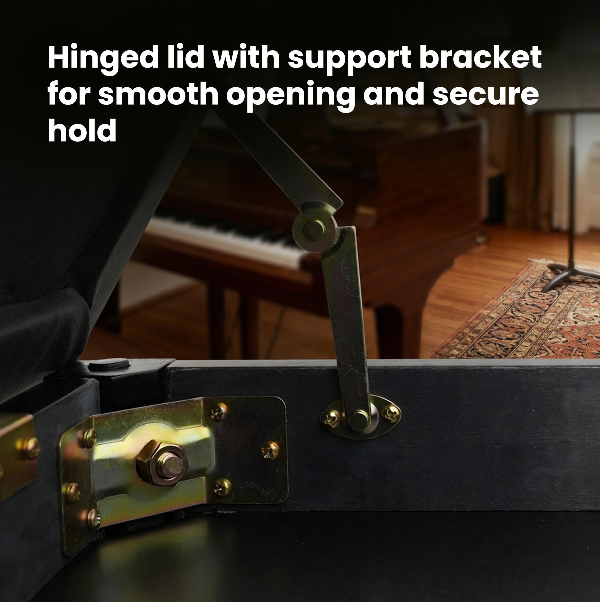 Gearlux Furniture-Style Piano Bench - Black