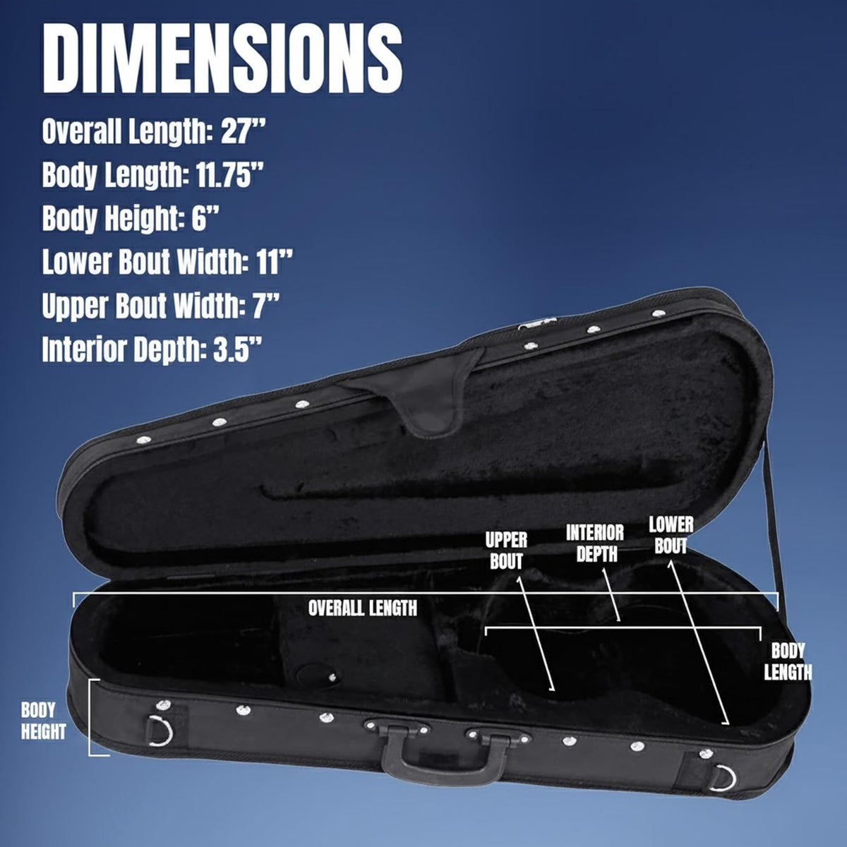 Gearlux Concert Ukulele Polyfoam Case (25-Inch Length)