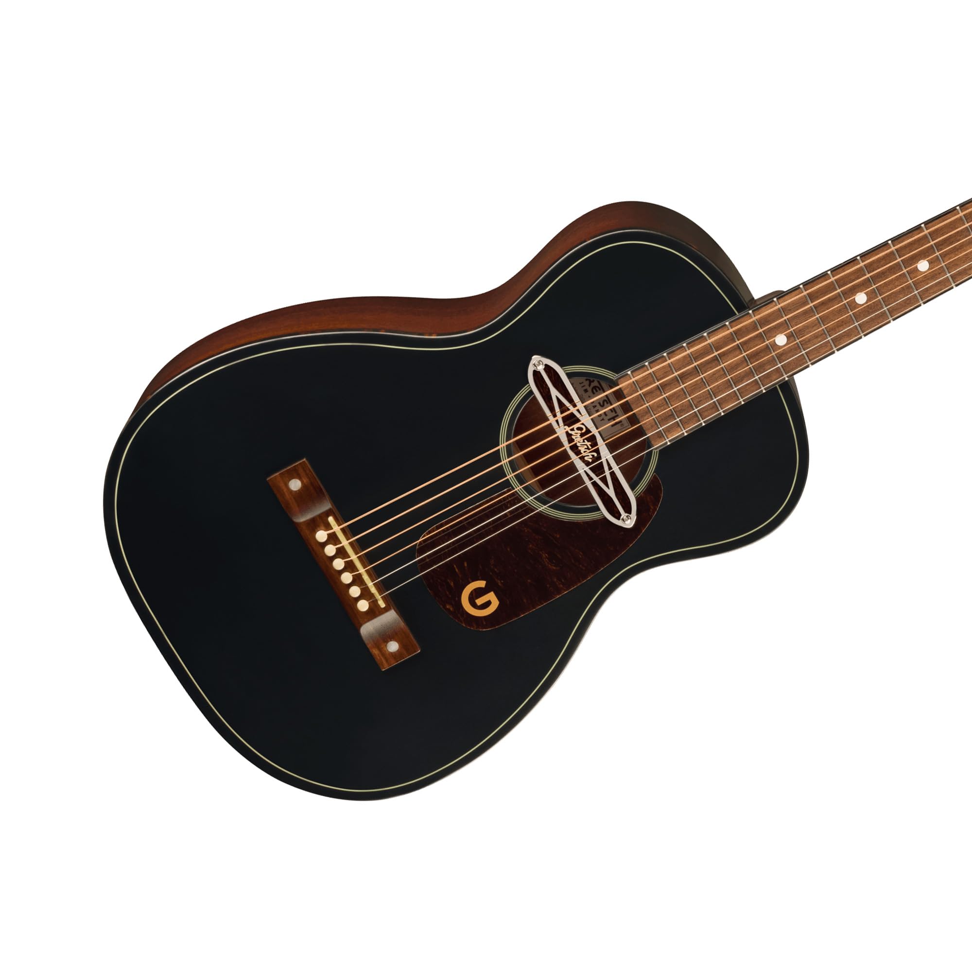 Gretsch Jim Dandy Deltoluxe Parlor Short Scale Acoustic-Electric Guitar - Black Top