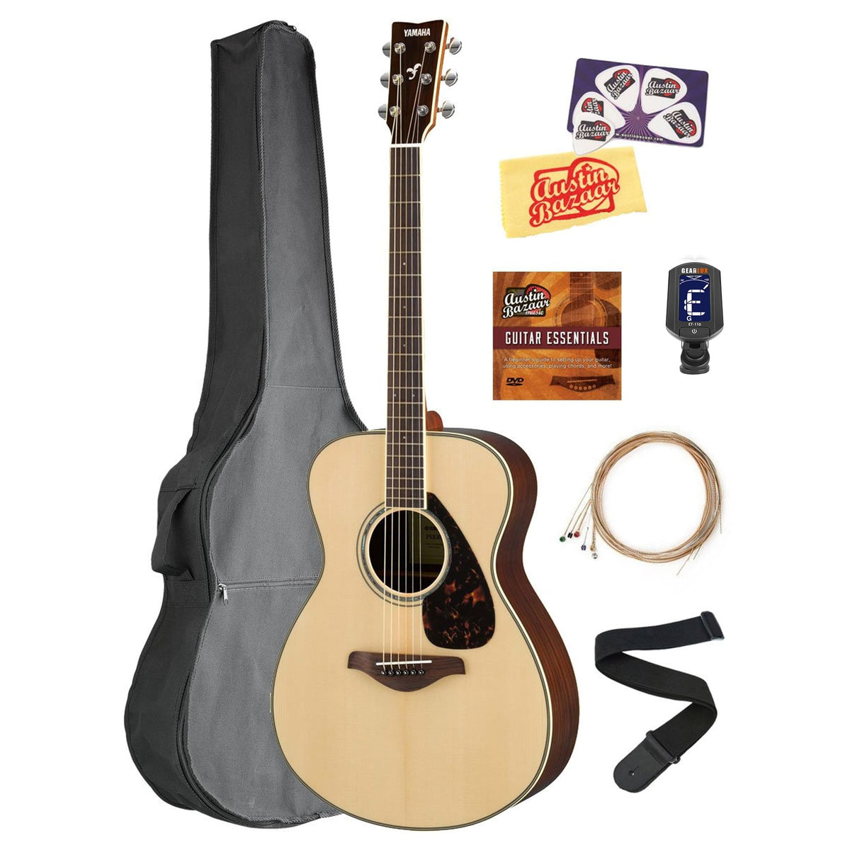 Yamaha FS830 Solid Top Small Body Acoustic Guitar - Natural w/ Gig Bag