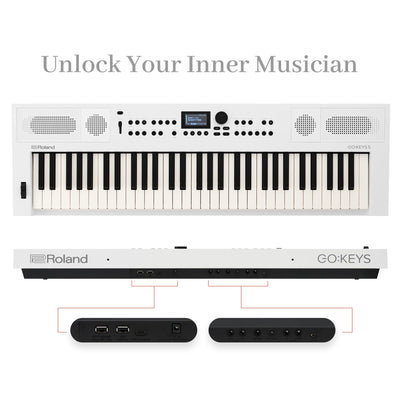Roland GO:KEYS 5 Music Creation Keyboard - White w/ Adjustable Bench