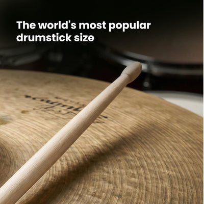 Zildjian 5A Maple Green DIP Drumsticks - 6-Pack Bundle with Austin Bazaar Polishing Cloth