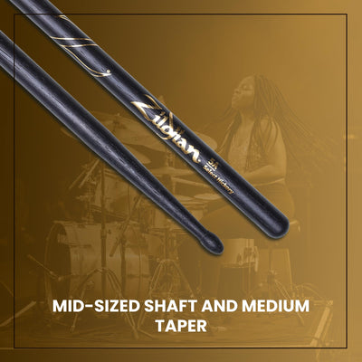 Zildjian 5A Black Drumsticks - 12 Pack