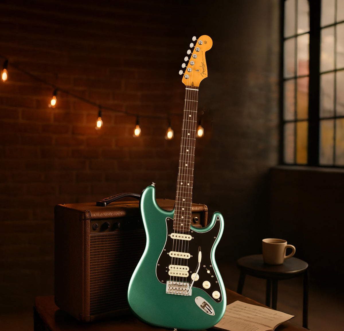 Fender American Professional Classic Stratocaster HSS - Faded Sherwood Green Metallic w/ Cleaning Kit
