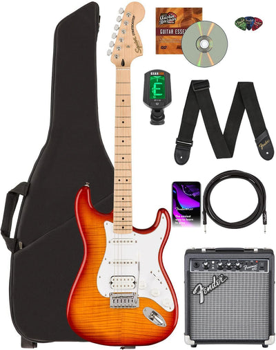 Fender Squier Affinity Stratocaster FMT HSS - Sienna Sunburst w/ Frontman 10G Amplifier