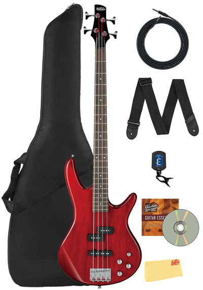 Ibanez GSR200 SR Gio Bass Guitar - Transparent Red w/ Gig Bag