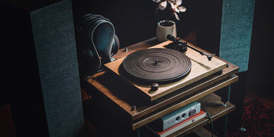 Audio-Technica AT-LPW40WN Fully Manual Belt-Drive Turntable - Walnut w/ Headphones
