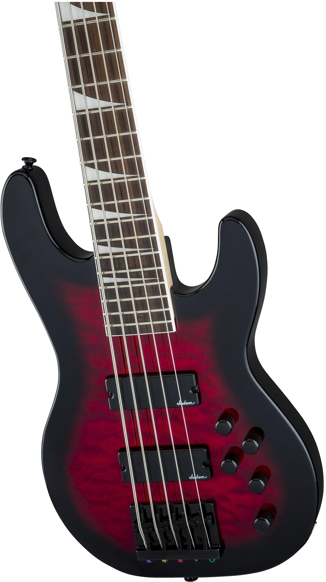 Jackson Concert Bass JS3VQ Bass Guitar - Transparent Red Burst w/ Instrument Cable