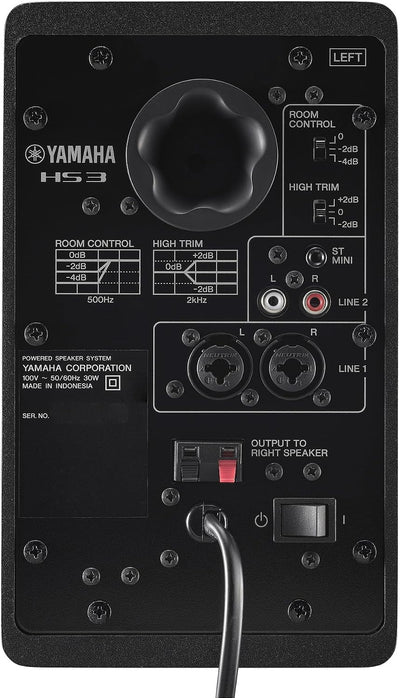 Yamaha HS3 3-Inch Powered Studio Monitor Speaker - Black Pair